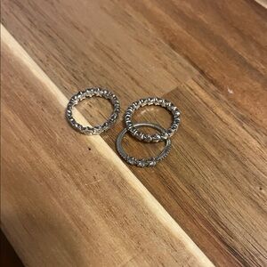 Pandora Silver Starry Ring Trio